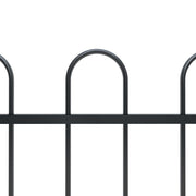 Clôture de jardin vidaxl avec haut rond 11.9x1,2 m en acier noir - afbeelding 3