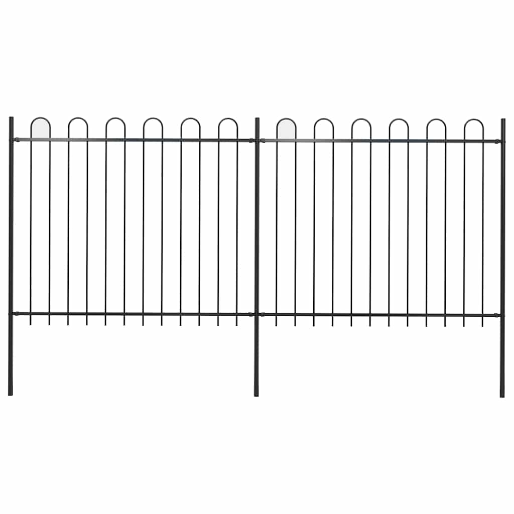 Vidaxxl clôture de jardin avec anneau en acier 359x150 cm noir