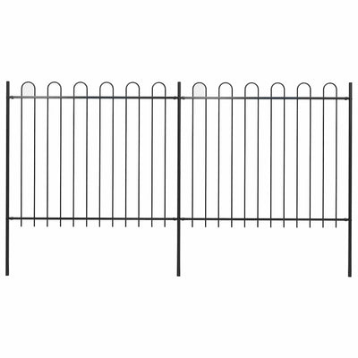 Vidaxxl clôture de jardin avec anneau en acier 359x150 cm noir