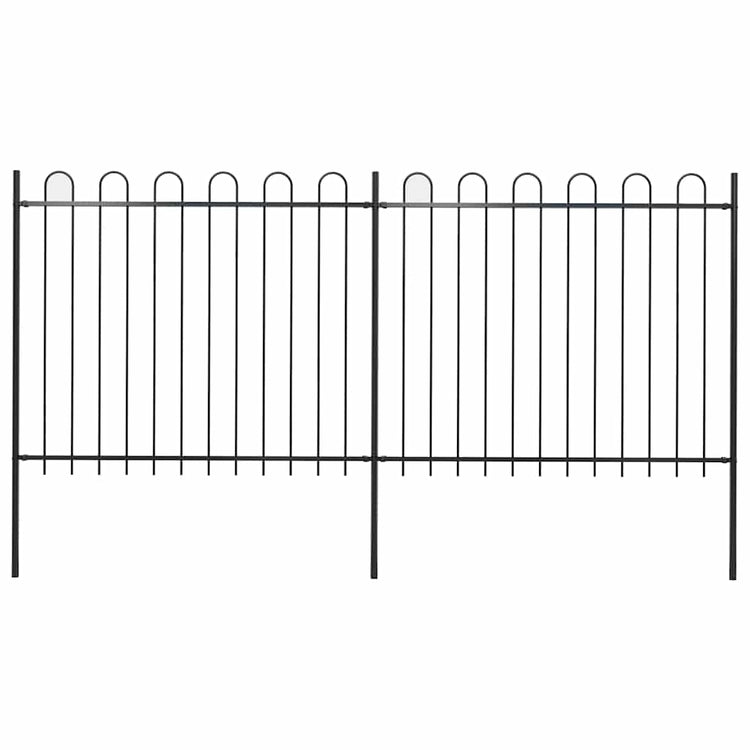 Vidaxxl clôture de jardin avec anneau en acier 359x150 cm noir