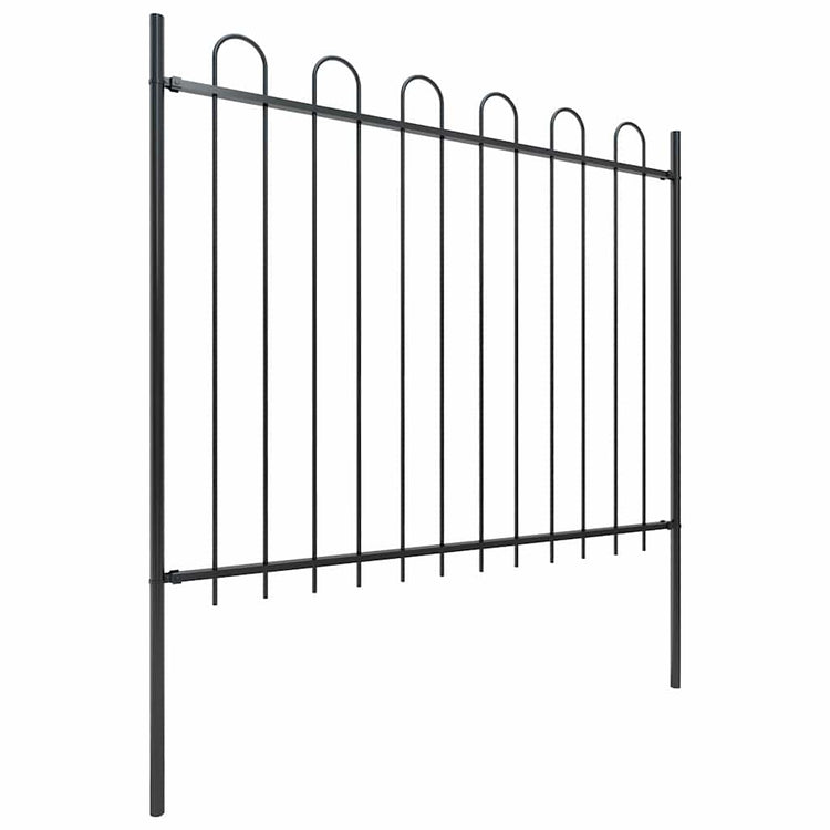 Vidaxxl clôture de jardin avec anneau en acier 359x150 cm noir