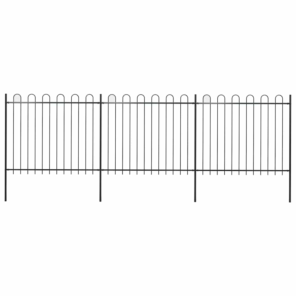 Vidaxxl clôture de jardin avec anneau en acier 537x150 cm noir