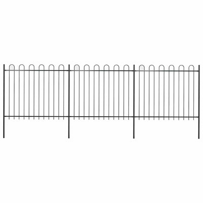 Vidaxxl clôture de jardin avec anneau en acier 537x150 cm noir