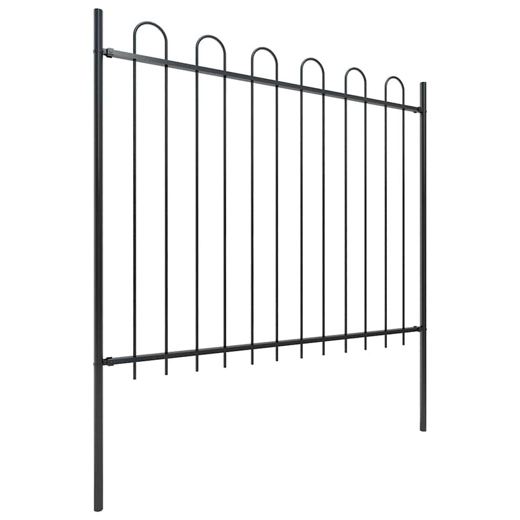 Vidaxxl clôture de jardin avec anneau en acier 537x150 cm noir