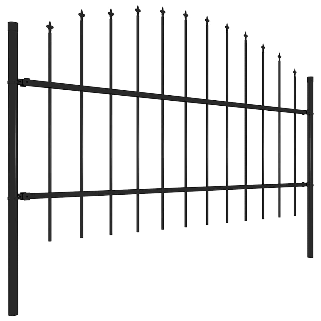 Vidaxxl clôture de jardin avec fer de lance en acier 359x100 cm noir