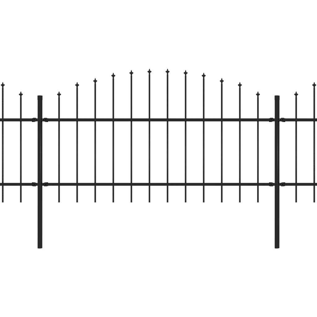 Vidaxl Garden Fence with Spears Top (1-1.25) x3,4 m en acier noir