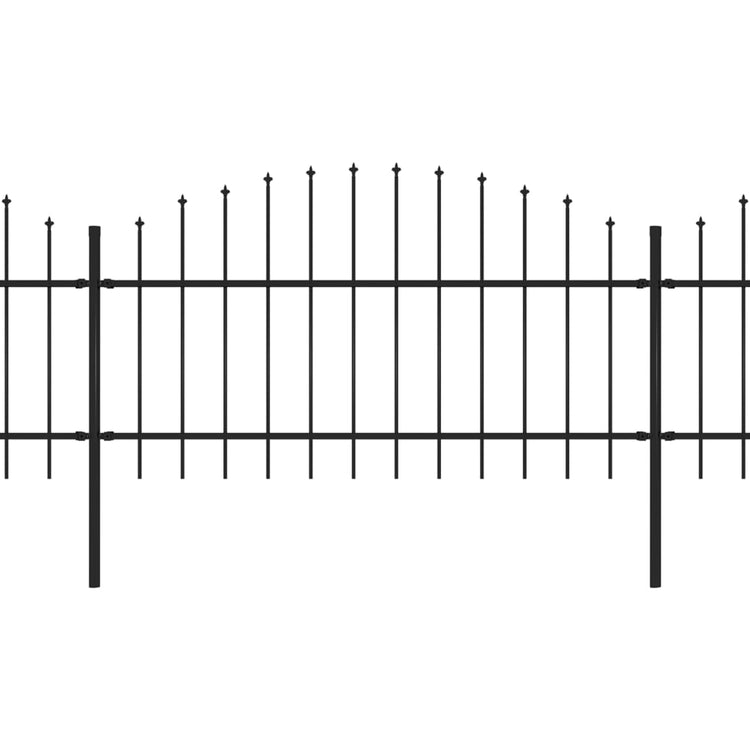 Vidaxl Garden Fence with Spears Top (1-1.25) x3,4 m en acier noir