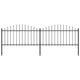 Vidaxl Garden Fence with Spears Top (1,25-1,5) x3,4 m en acier noir