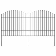 Clôture de jardin vidaxl avec haut de lance (1,5-1,75) x3,4 m en noire en noire - afbeelding 1