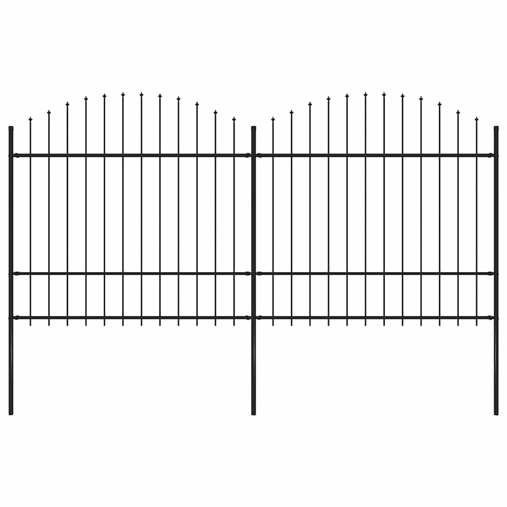 Clôture de jardin vidaxl avec haut de lance (1,5-1,75) x3,4 m en noire en noire