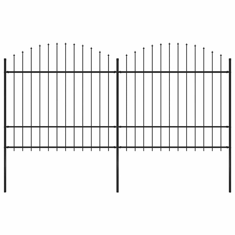 Clôture de jardin vidaxl avec haut de lance (1,5-1,75) x3,4 m en noire en noire