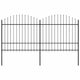 Clôture de jardin vidaxl avec haut de lance (1,5-1,75) x3,4 m en noire en noire