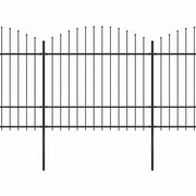 Clôture de jardin vidaxl avec haut de lance (1,5-1,75) x3,4 m en noire en noire - afbeelding 2