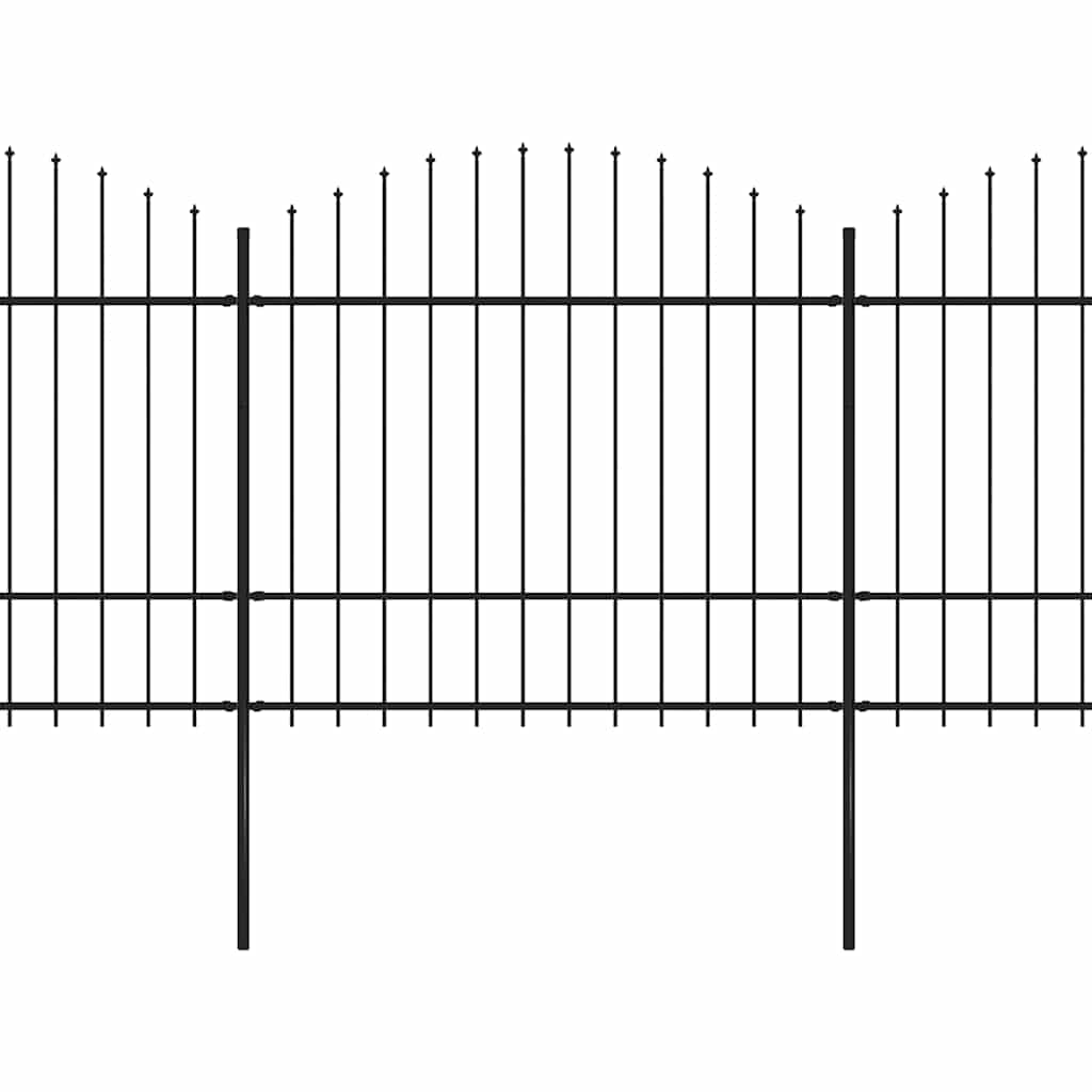 Clôture de jardin vidaxl avec haut de lance (1,5-1,75) x3,4 m en noire en noire