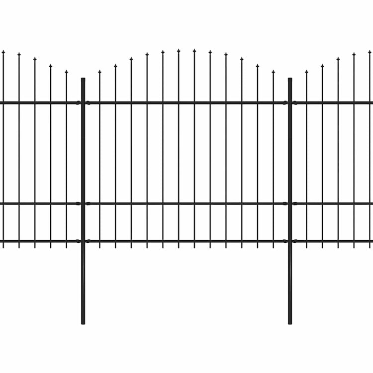 Clôture de jardin vidaxl avec haut de lance (1,5-1,75) x3,4 m en noire en noire