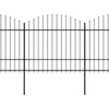 Vidaxl Garden Fence with Spears Top (1,5-1,75) x6,8 m en acier noir