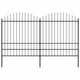 Vidaxl Garden Fence with Spears Top (1,75-2) x3,4 m en acier noir