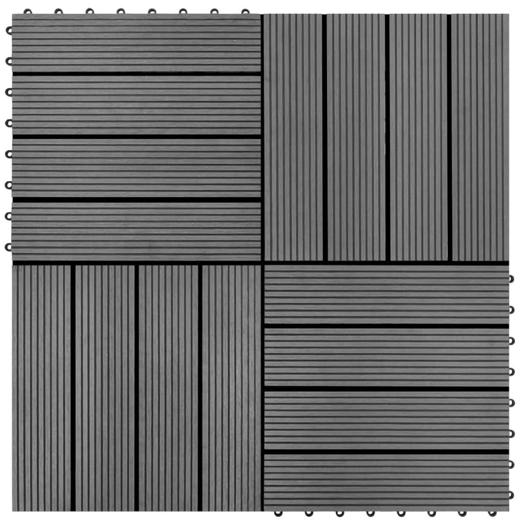Vidaxl 22 st terrasse carreaux 30x30 cm 2 m² hkc gris
