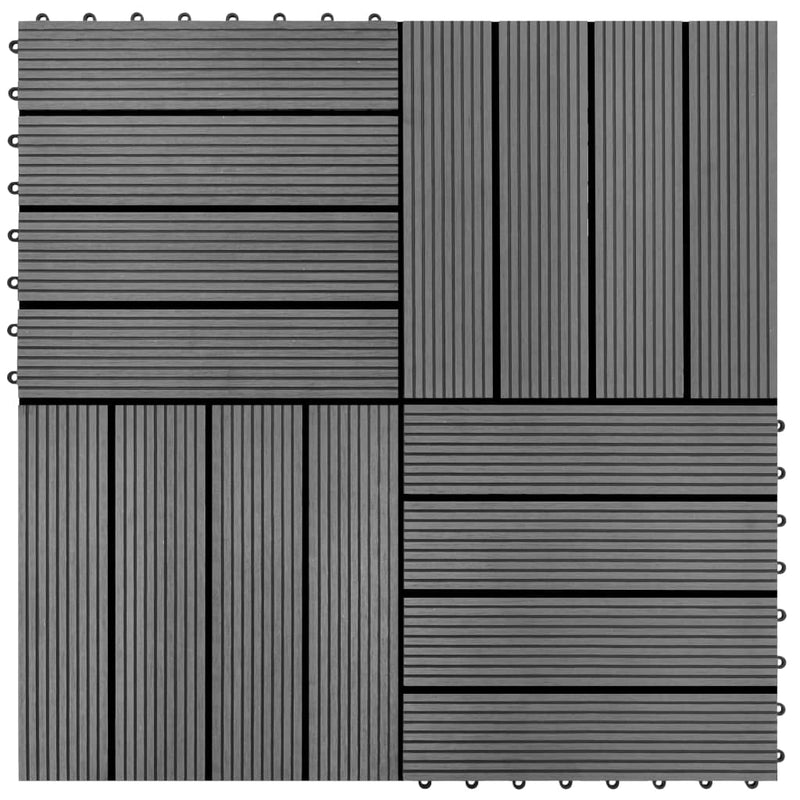 Vidaxl 22 st terrasse carreaux 30x30 cm 2 m² hkc gris