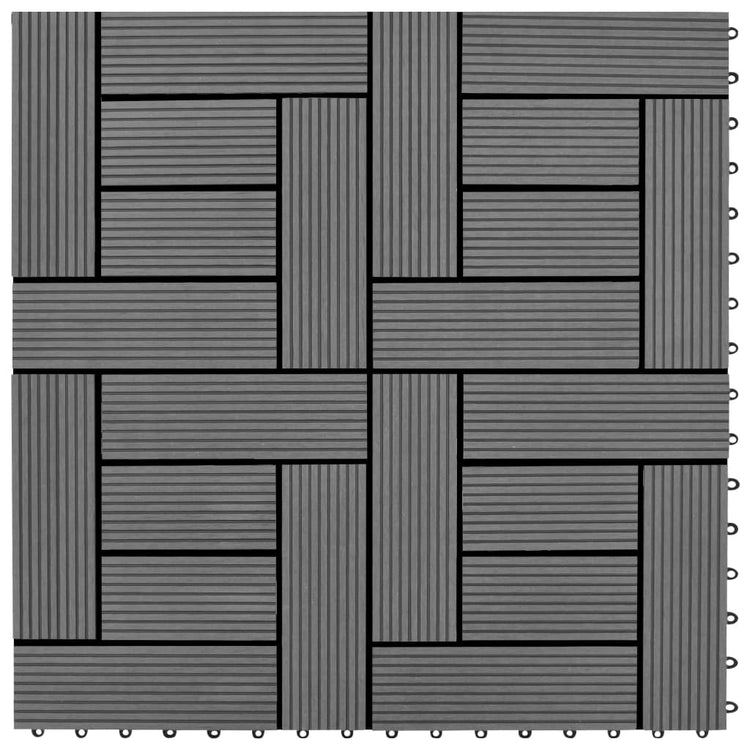 Vidaxl 22 st terrasse carreaux 30x30 cm 2 m² hkc gris