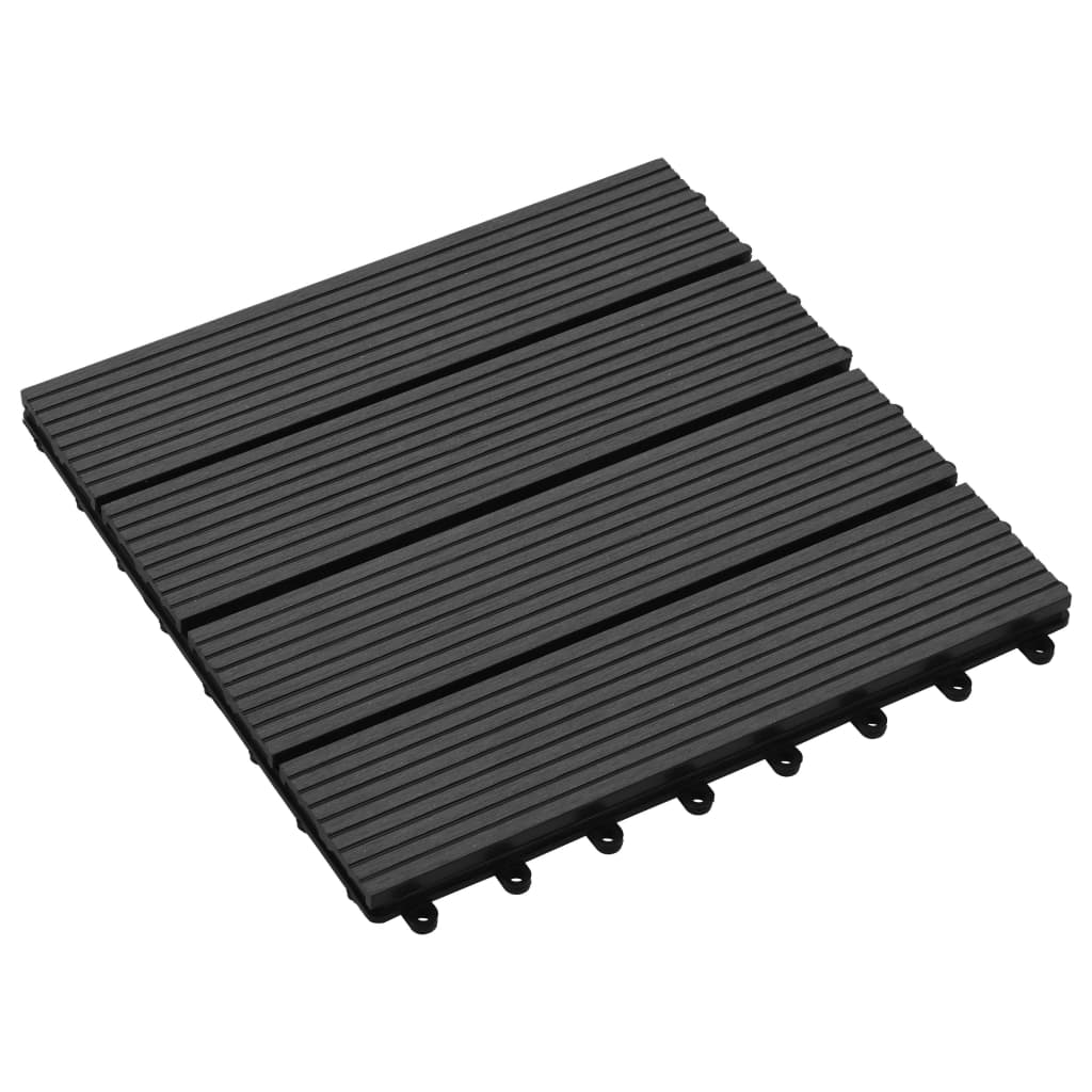 Vidaxl 22 st terrasse tuiles 30x30 cm 2 m² hkc noir
