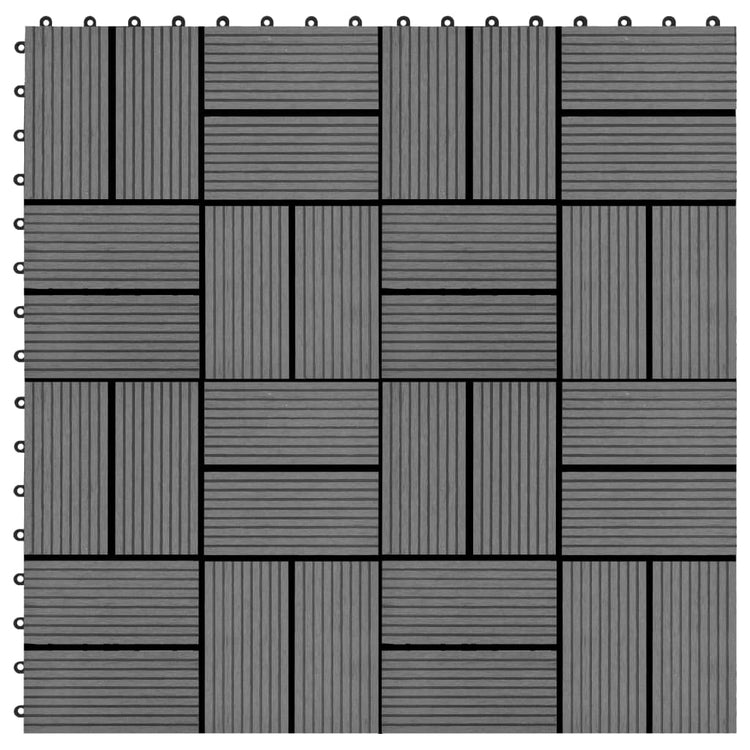 Vidaxl 22 st terrasse carreaux 30x30 cm 2 m² hkc gris