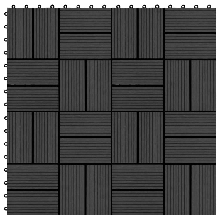 Vidaxl 22 st terrasse tuiles 30x30 cm 2 m² hkc noir