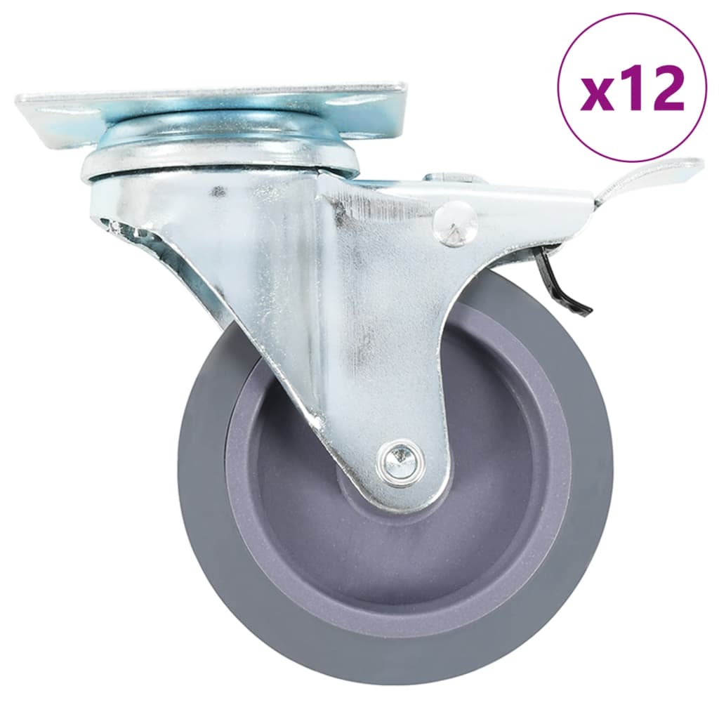 Vidaxxl 12 pcs roues pivotantes 75 mm