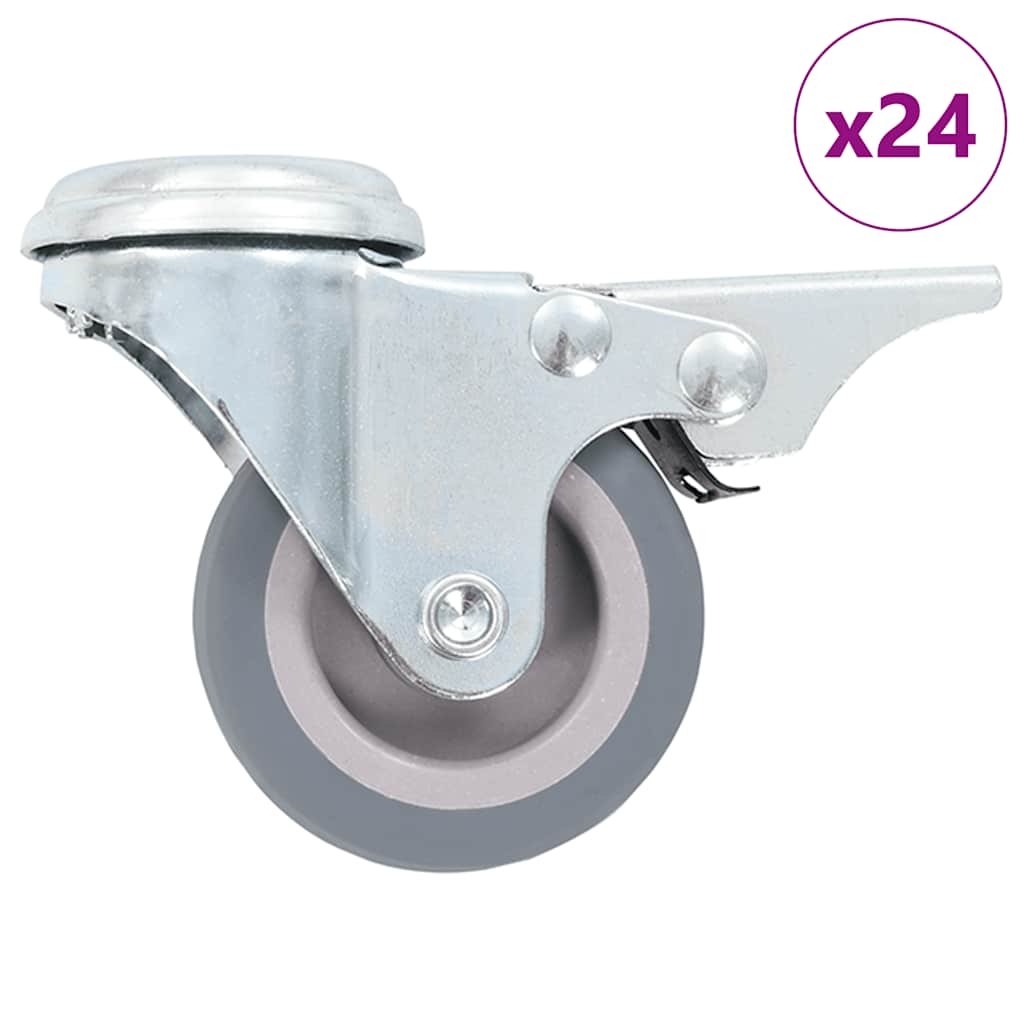 Vidaxl 24 st pivotants avec trous de boulons 50 mm