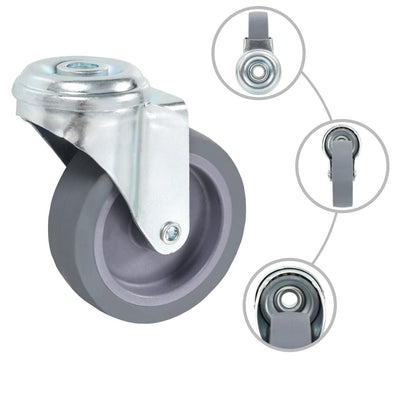 Vidaxl 8 pcs roulettes pivotantes avec trous de boulons 75 mm