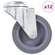 Vidaxl 12 pcs roulettes pivotantes avec trous de boulons 75 mm