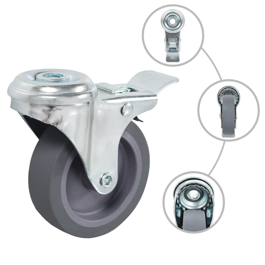 Vidaxl 32 ST Roues pivotantes avec trous de boulons 75 mm