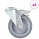 Vidaxl 8 st roues pivotantes avec trous de boulon 100 mm