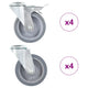 Vidaxl 8 st roues pivotantes avec trous de boulon 100 mm