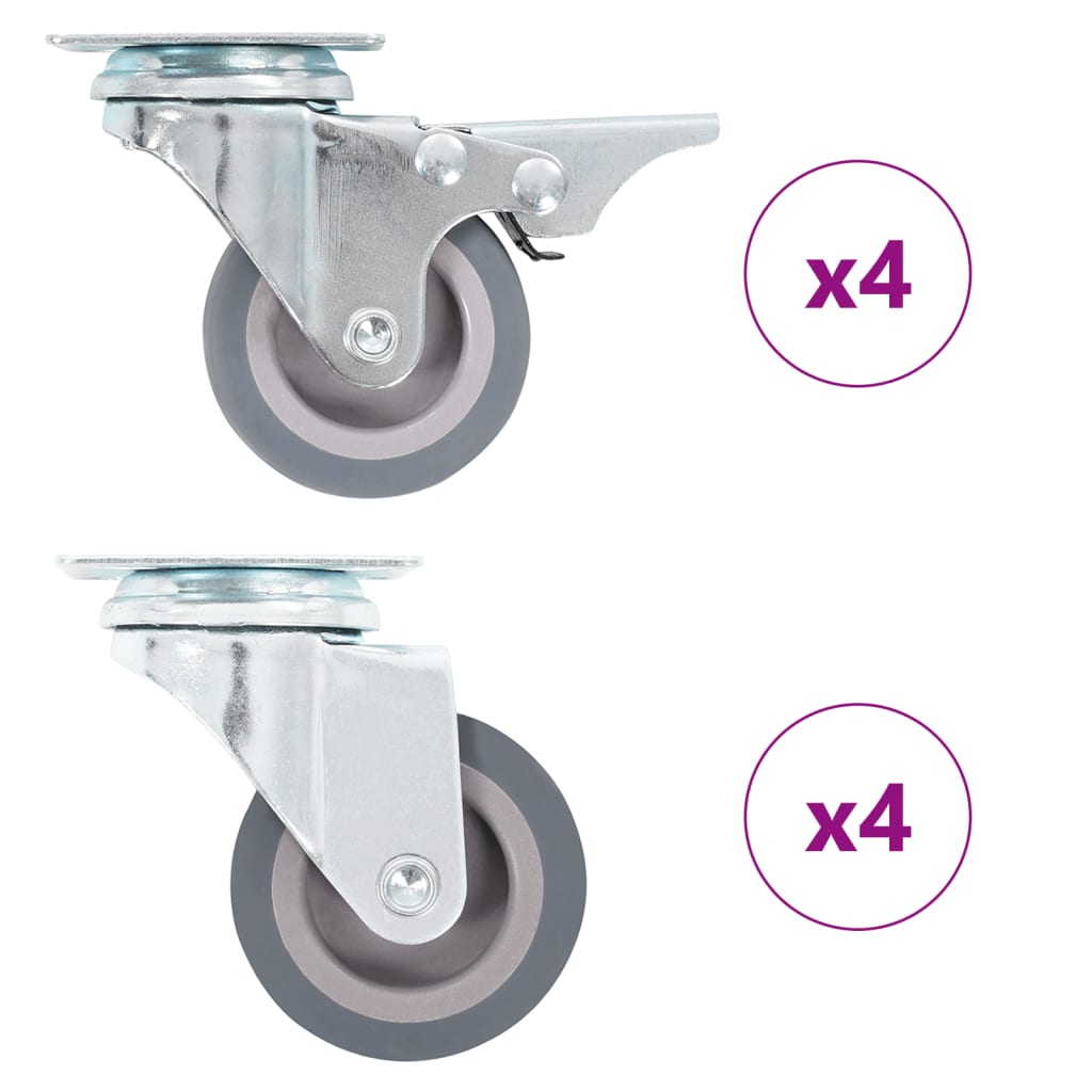 Vidaxl 8 st roues pivotantes 50 mm