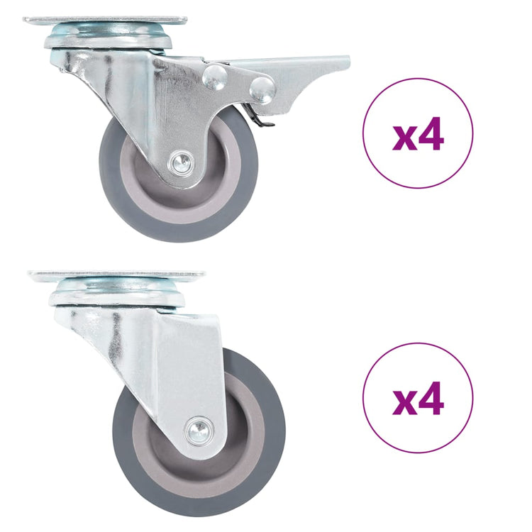Vidaxl 8 st roues pivotantes 50 mm