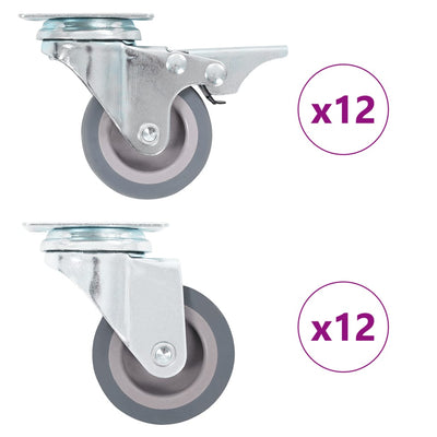 Vidaxl 24 st roues pivotantes 50 mm