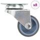 Vidaxx 8 pcs roulettes pivotantes doubles 50 mm