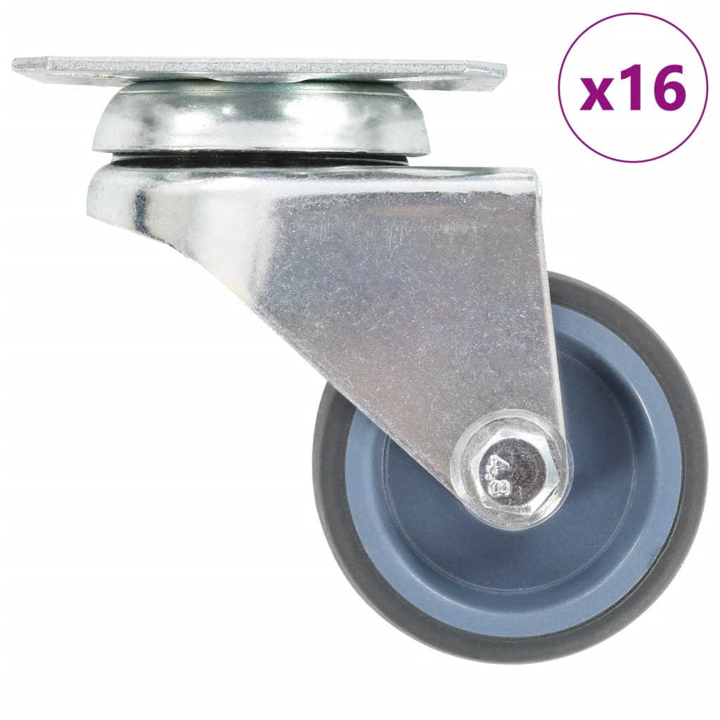 Vidaxl 16 pcs roulettes pivotantes doubles 50 mm