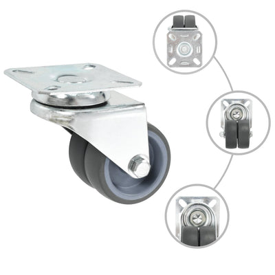 Vidaxl 16 pcs roulettes pivotantes doubles 50 mm