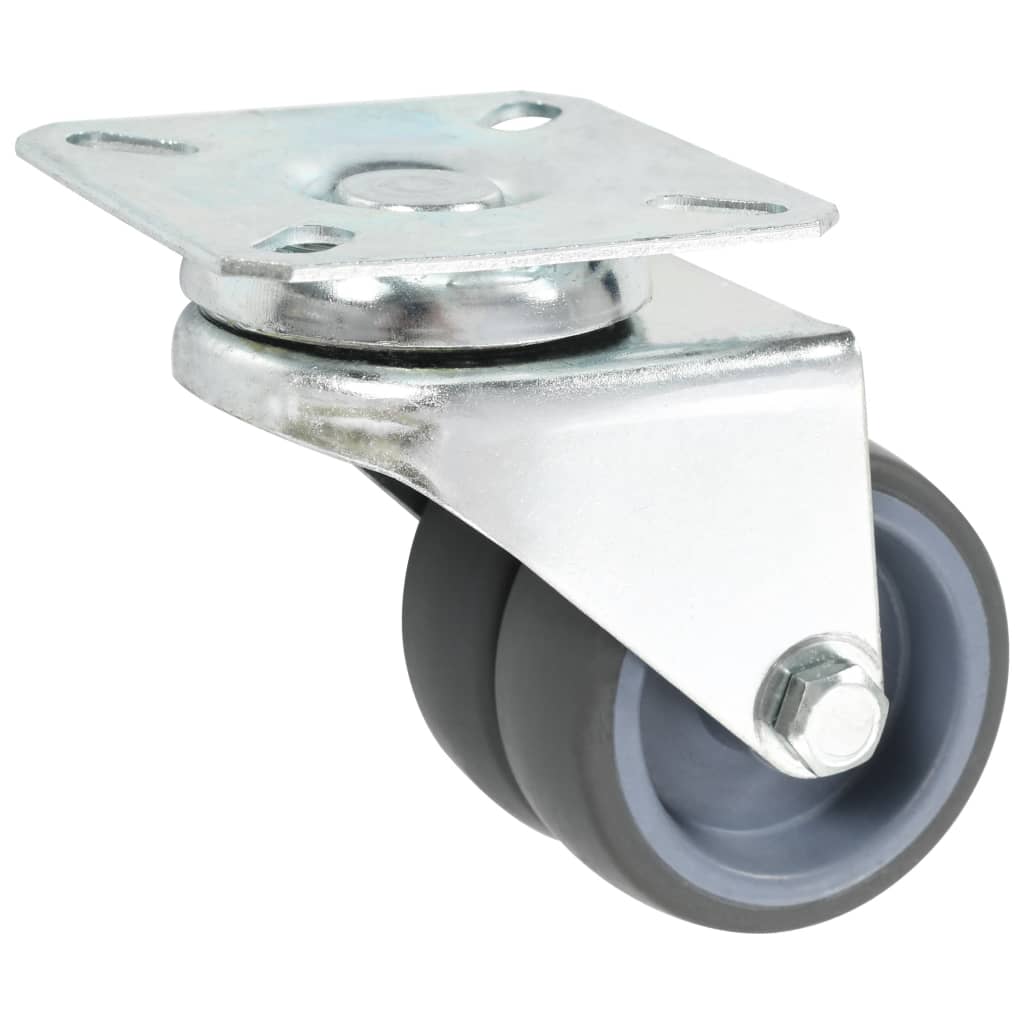 Vidaxl 16 pcs roulettes pivotantes doubles 50 mm