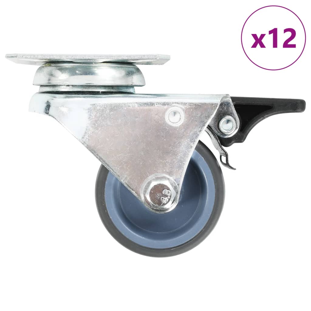 Vidaxl 12 st roues pivotantes double 50 mm