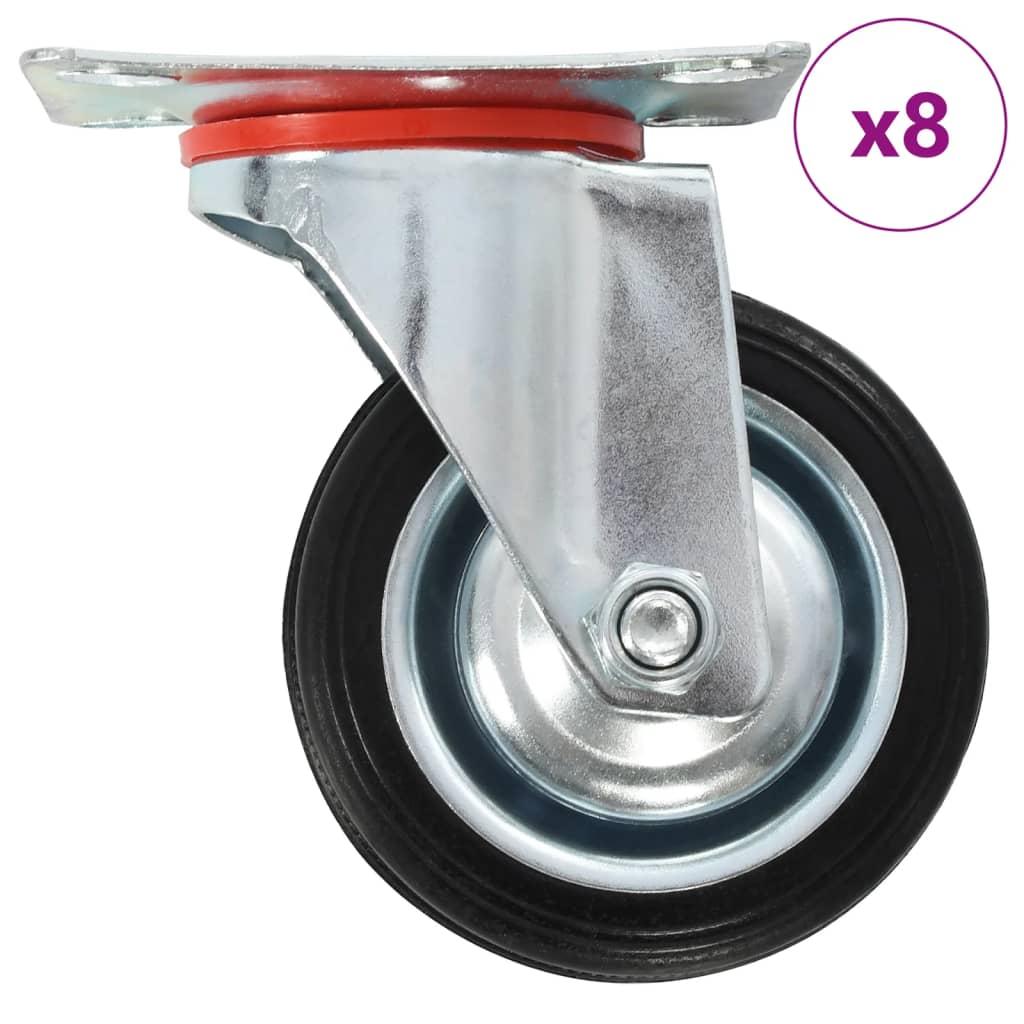 Vidaxl 8 st roues pivotantes 75 mm