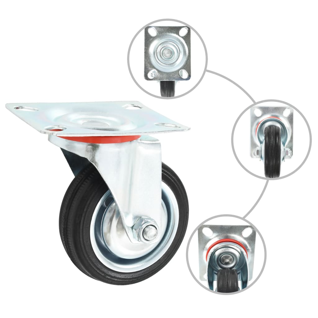 Vidaxl 8 st roues pivotantes 75 mm