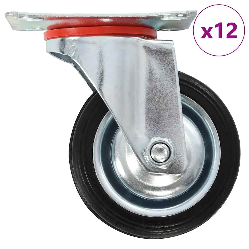 Vidaxl 12 st roues pivotantes 75 mm