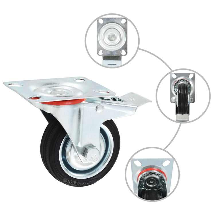 Vidaxl 24 st roues pivotantes 75 mm