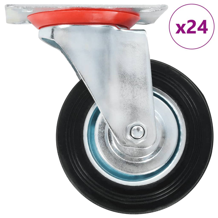 Vidaxl 24 st roues pivotantes 100 mm