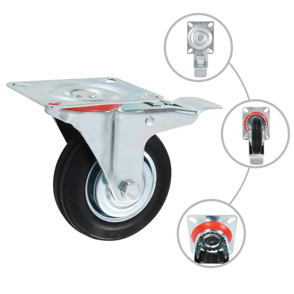 Vidaxl 8 st roues pivotantes 100 mm