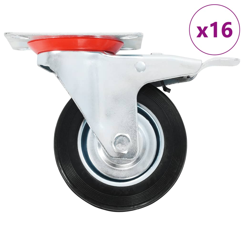 Vidaxl 16 st pivotant des roues 100 mm