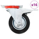Vidaxl 16 st pivotant des roues 100 mm